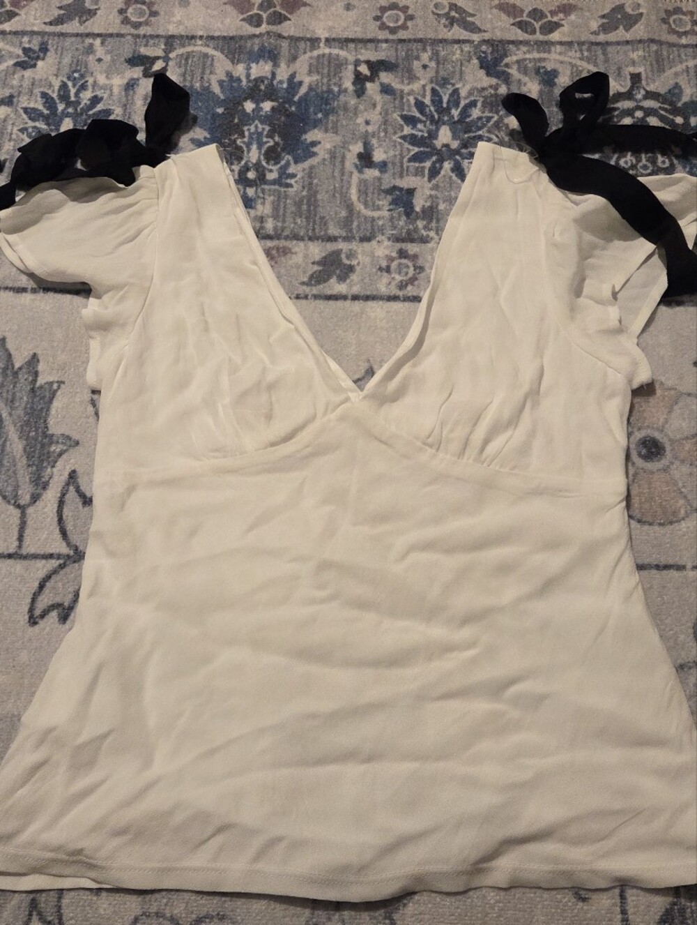 wild fable White Blouse with Black Logo Print